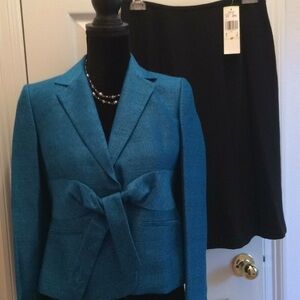 KASPER Black Skirt blue jacket suit cocktail formal special occasion dressy